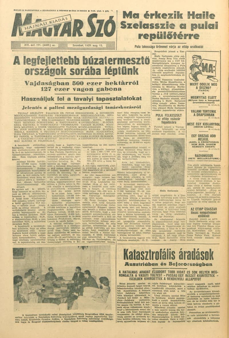 Magyar Szó, 16. évf. 1959. augusztus 15. 191. sz. 1–20. oldal