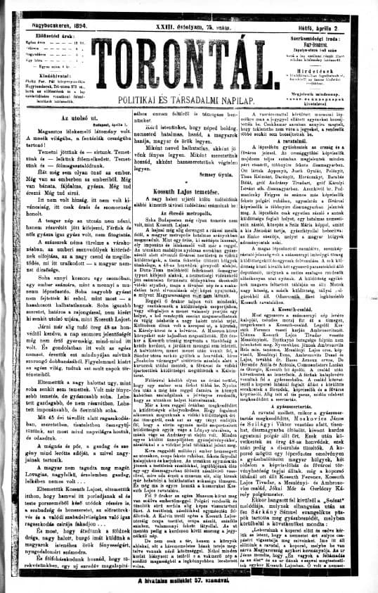 Torontál, 23. évf. 1894. április 2. 75. sz.