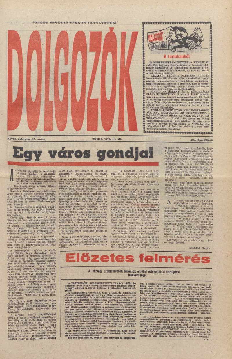 Dolgozók, 29. évf. 1975. március 28. 13. sz.