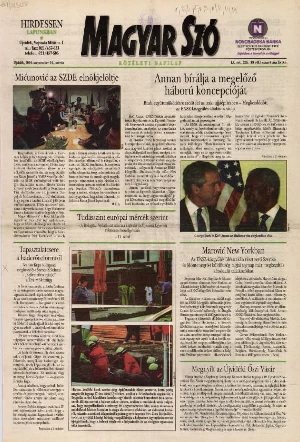 Magyar Szó, 60. évf. 2003. szeptember 24. 226. sz. 1–16. oldal