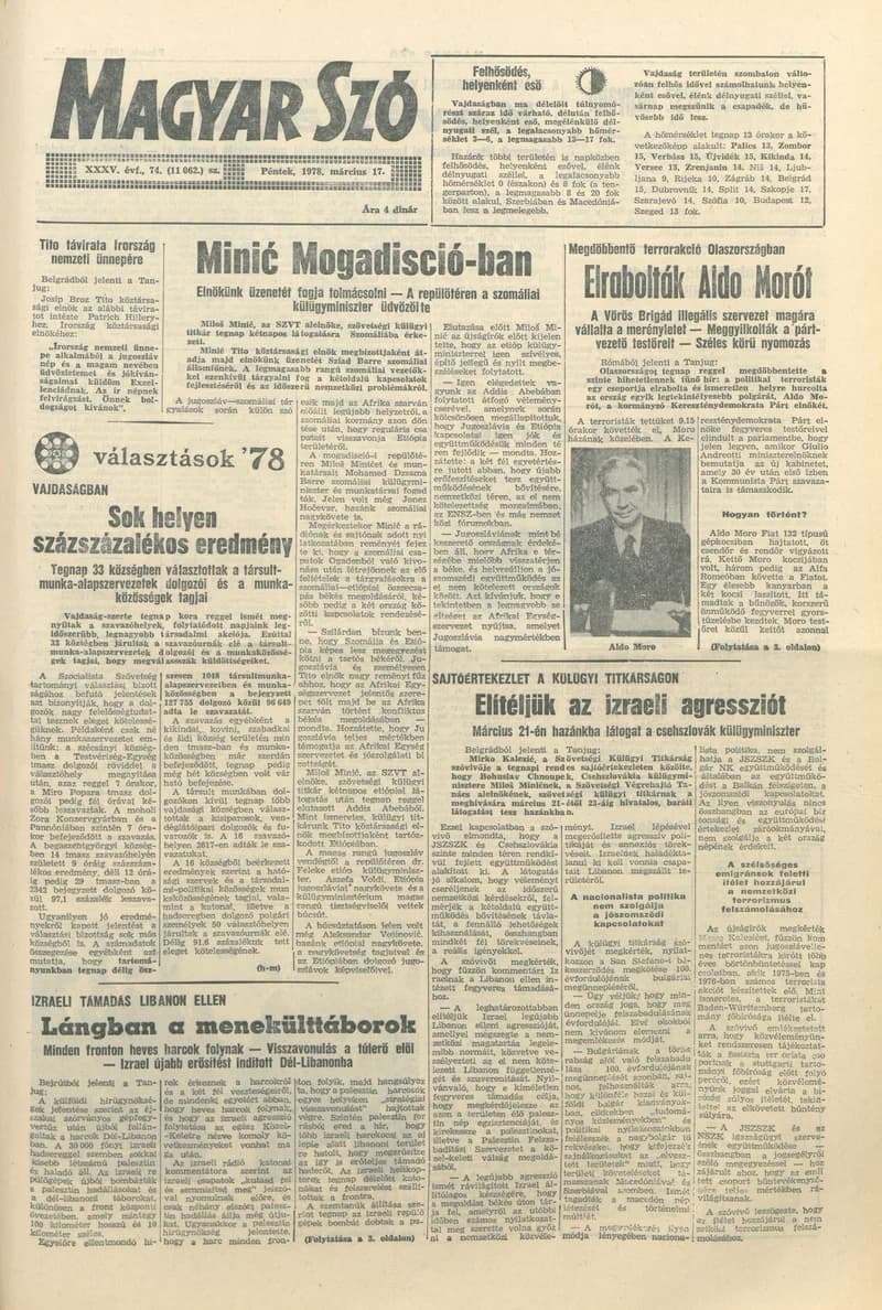 Magyar Szó, 35. évf. 1978. március 17. 74. sz. 1–20. oldal