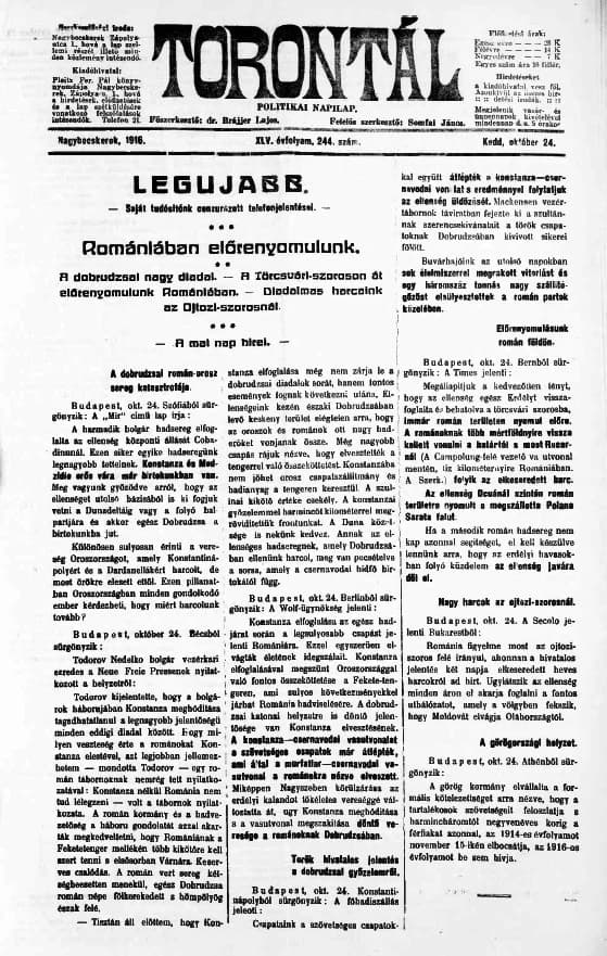 Torontál, 45. évf. 1916. október 24. 244. sz.