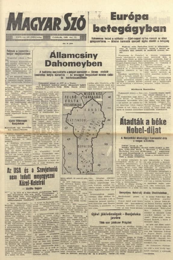 Magyar Szó, 26. évf. 1969. december 11. 340. sz. 1–20. oldal