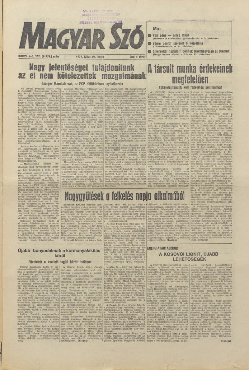 Magyar Szó, 36. évf. 1979. július 30. 207. sz. 1–16. oldal