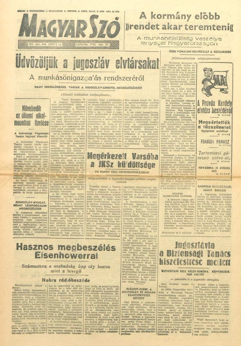 Magyar Szó, 13. évf. 1956. december 20. 346. sz. 1–8. oldal