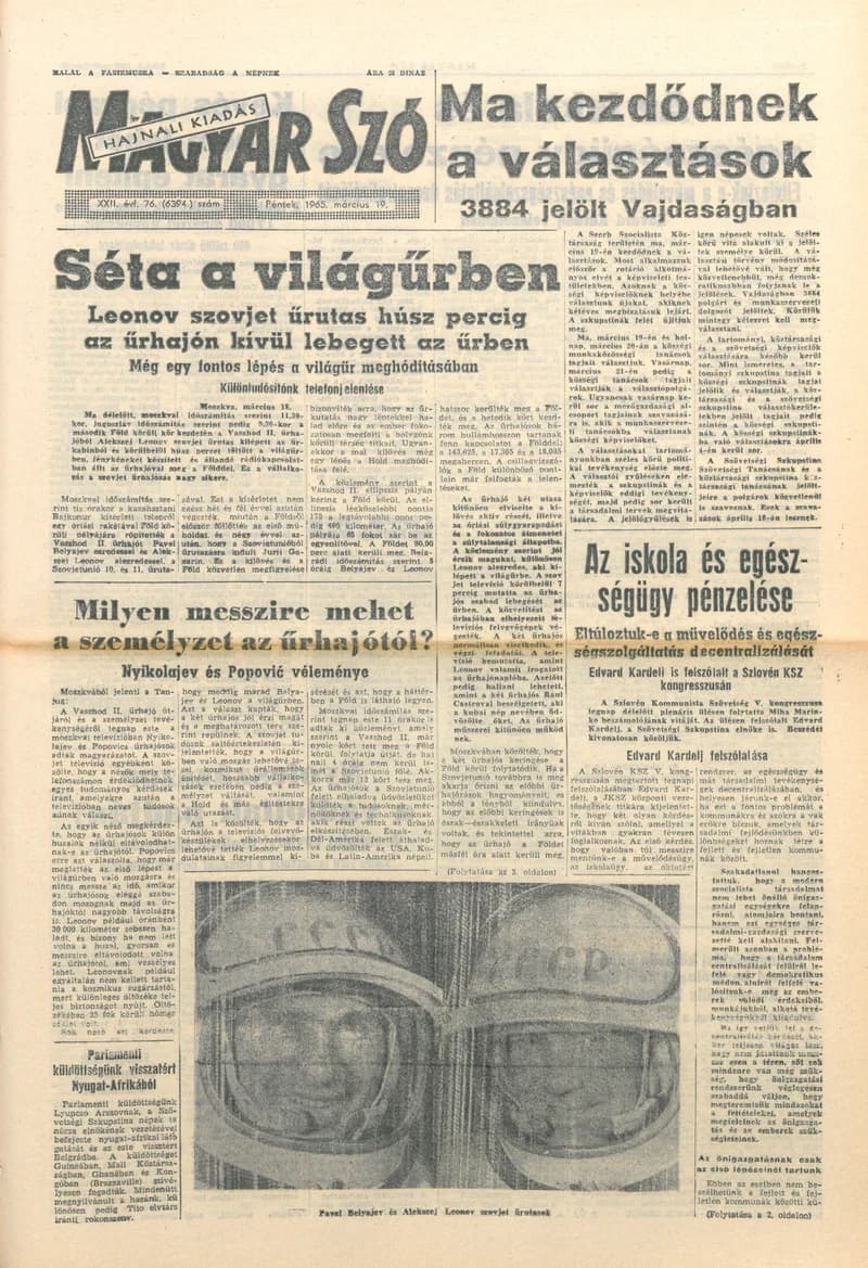 Magyar Szó, 22. évf. 1965. március 19. 76. sz. 1–16. oldal
