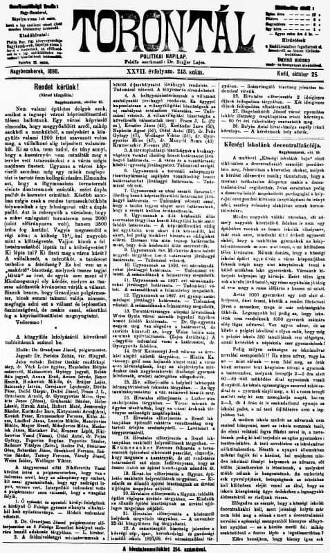 Torontál, 27. évf. 1898. október 25. 243. sz.