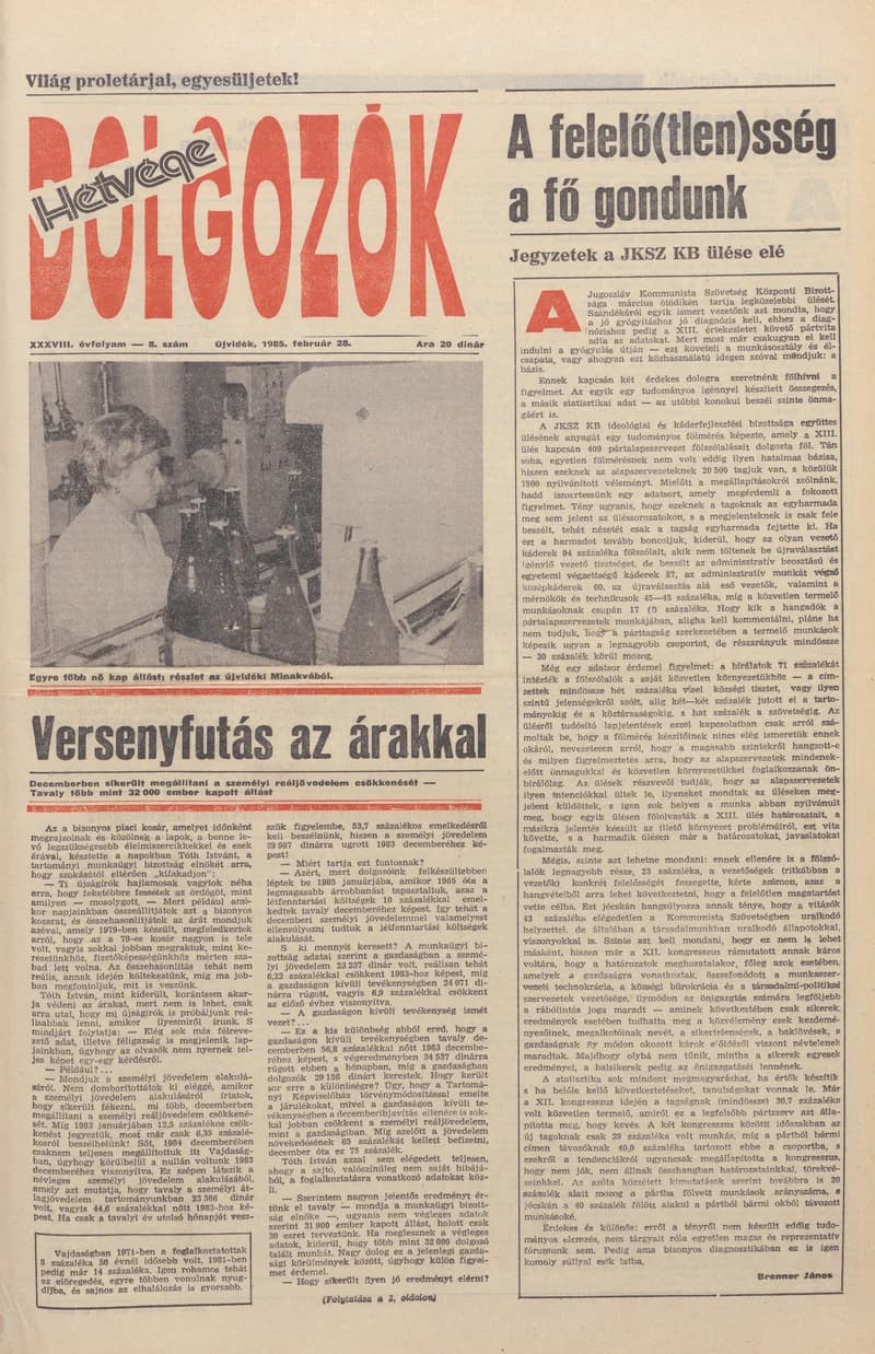 Dolgozók, 39. évf. 1985. február 28. 8. sz.