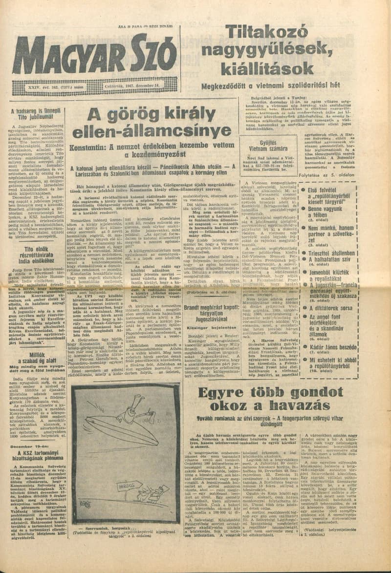 Magyar Szó, 24. évf. 1967. december 14. 342. sz. 1–16. oldal