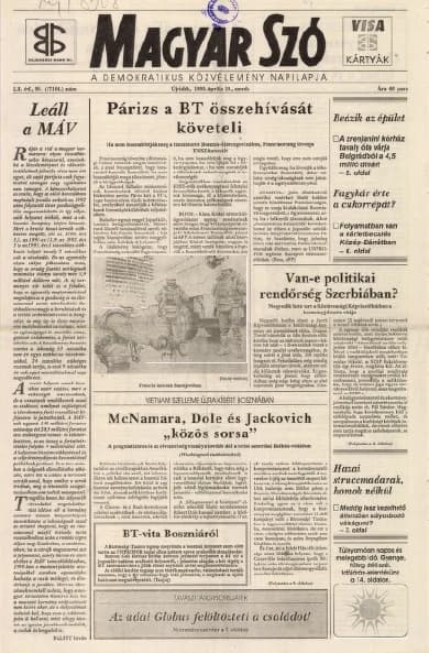 Magyar Szó, 52. évf. 1995. április 19. 90. sz. 1–16. oldal