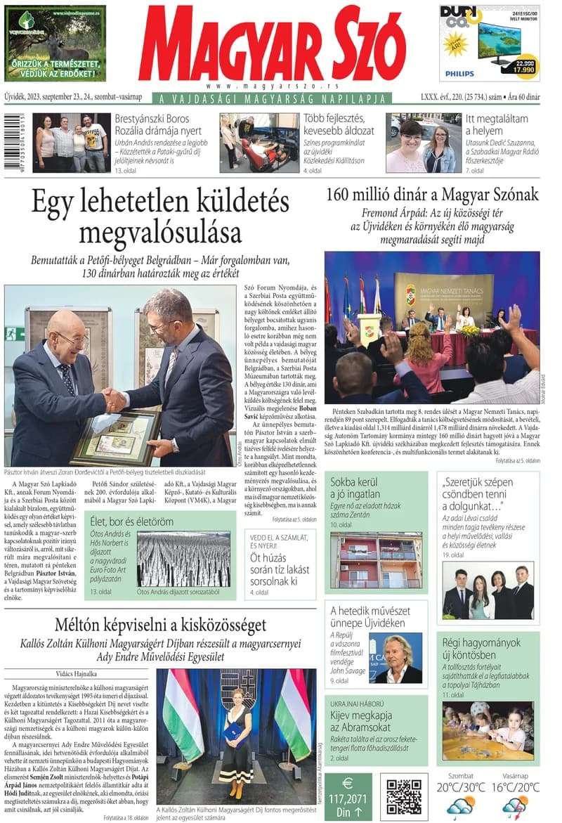 Magyar Szó, 80. évf. 2023. szeptember 23. – 24. 220. sz. 1–32. oldal