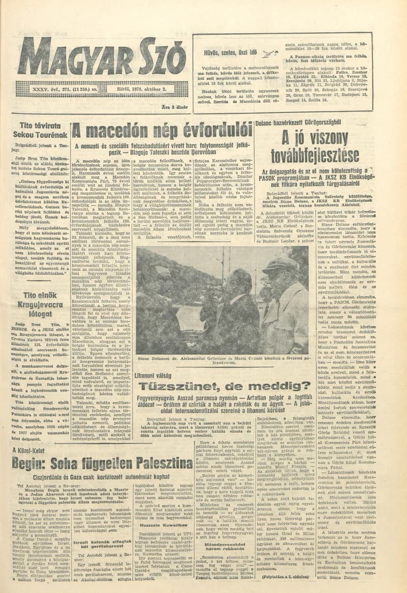 Magyar Szó, 35. évf. 1978. október 2. 271. sz. 1–8. oldal