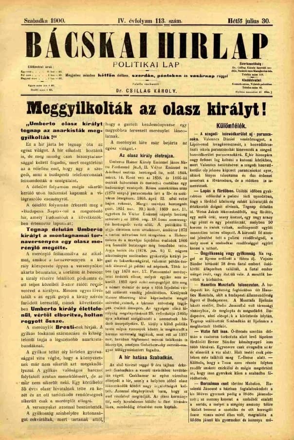 Bácskai Hirlap, 4. évf. 1900. július 30. 113. sz.