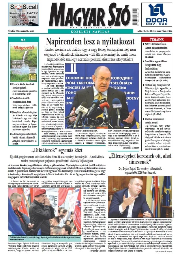 Magyar Szó, 70. évf. 2013. április 16. 86. sz. 1–20. oldal