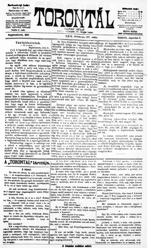 Torontál, 26. évf. 1897. augusztus 5. 177. sz.