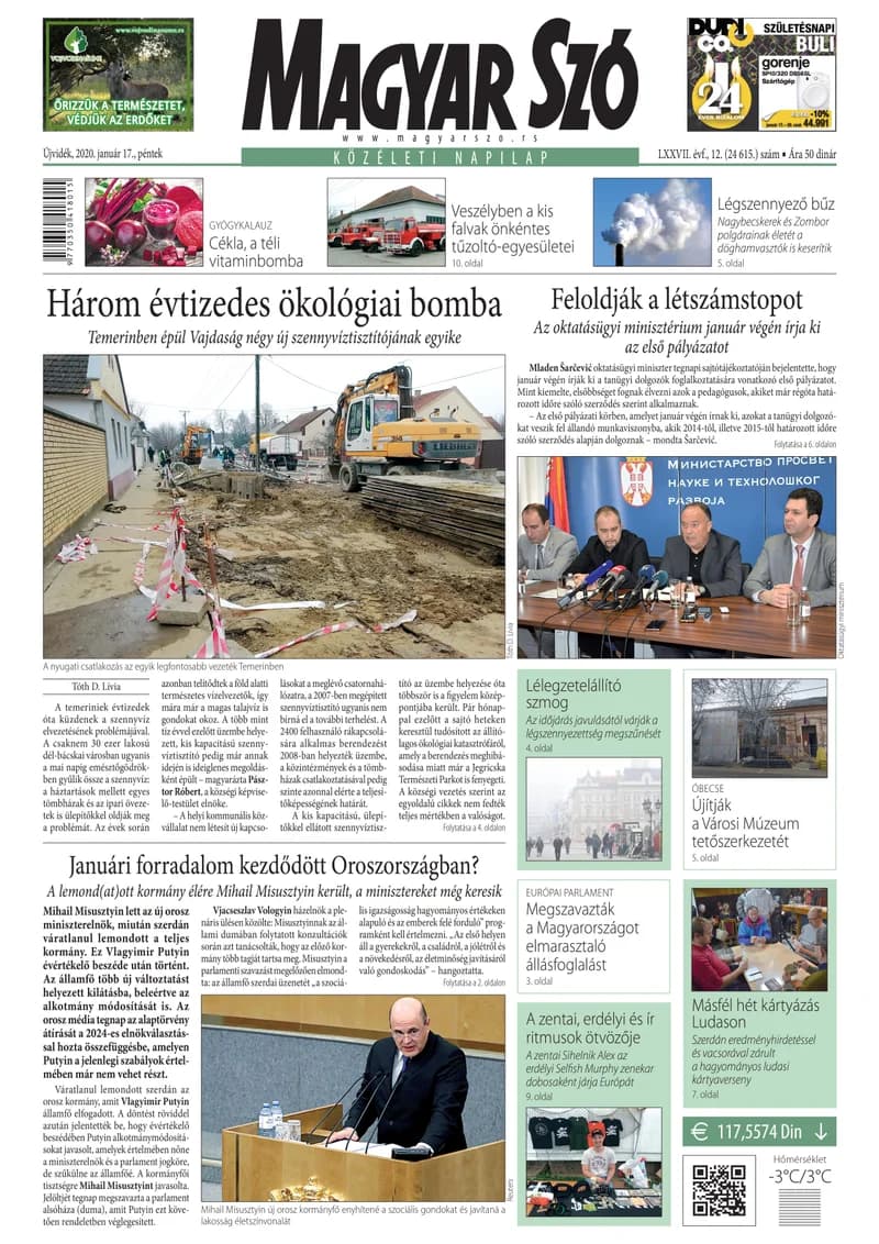 Magyar Szó, 77. évf. 2020. január 17. 12. sz. 1–16. oldal