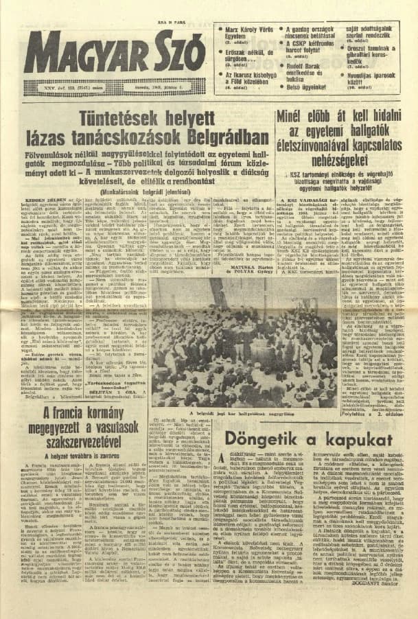Magyar Szó, 25. évf. 1968. június 5. 153. sz. 1–16. oldal