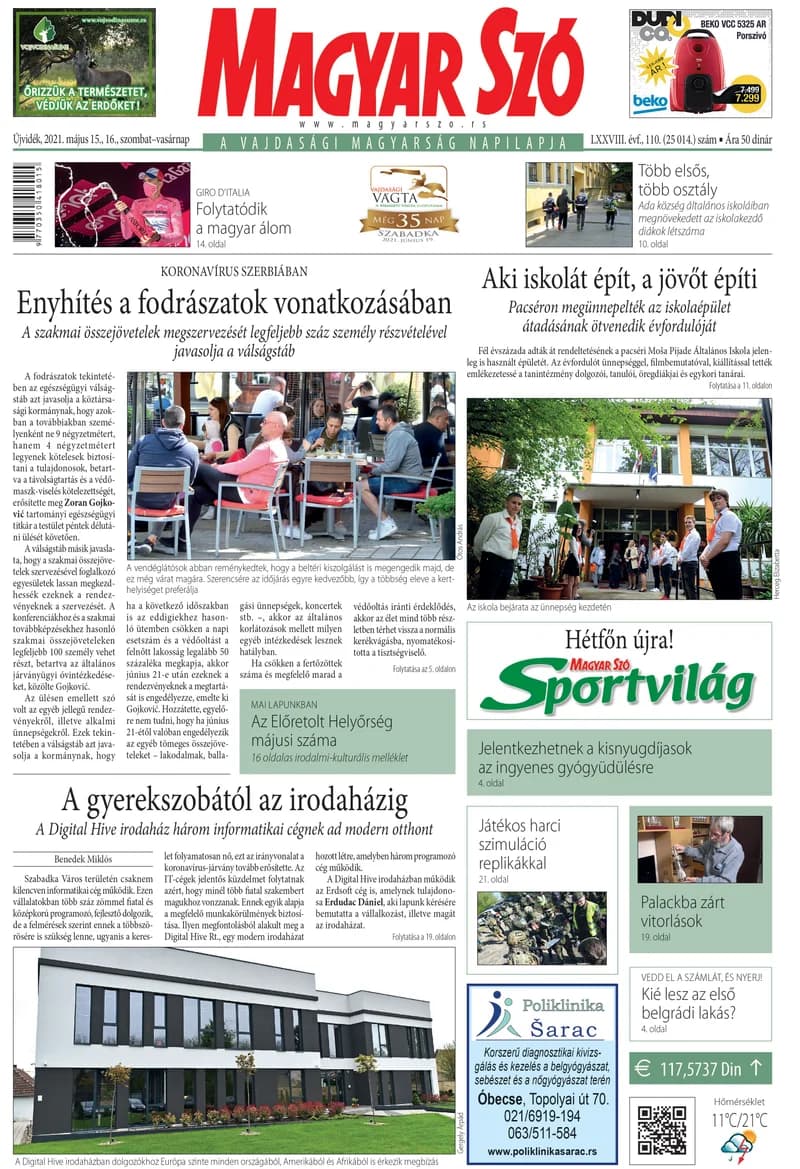 Magyar Szó, 78. évf. 2021. május 15. – 16. 110. sz. 1–32. oldal