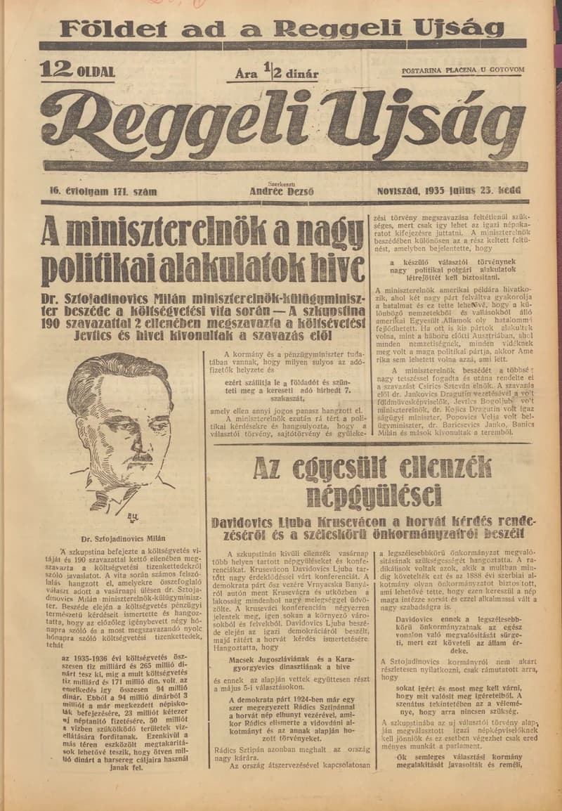 Reggeli Újság, 16. évf. 1935. július 23. 171. sz.