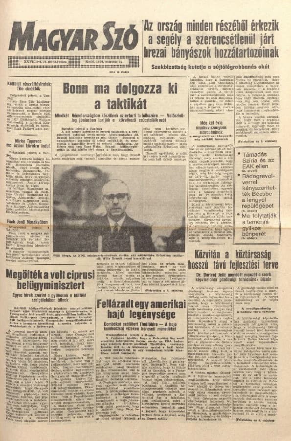 Magyar Szó, 27. évf. 1970. március 17. 74. sz. 1–16. oldal
