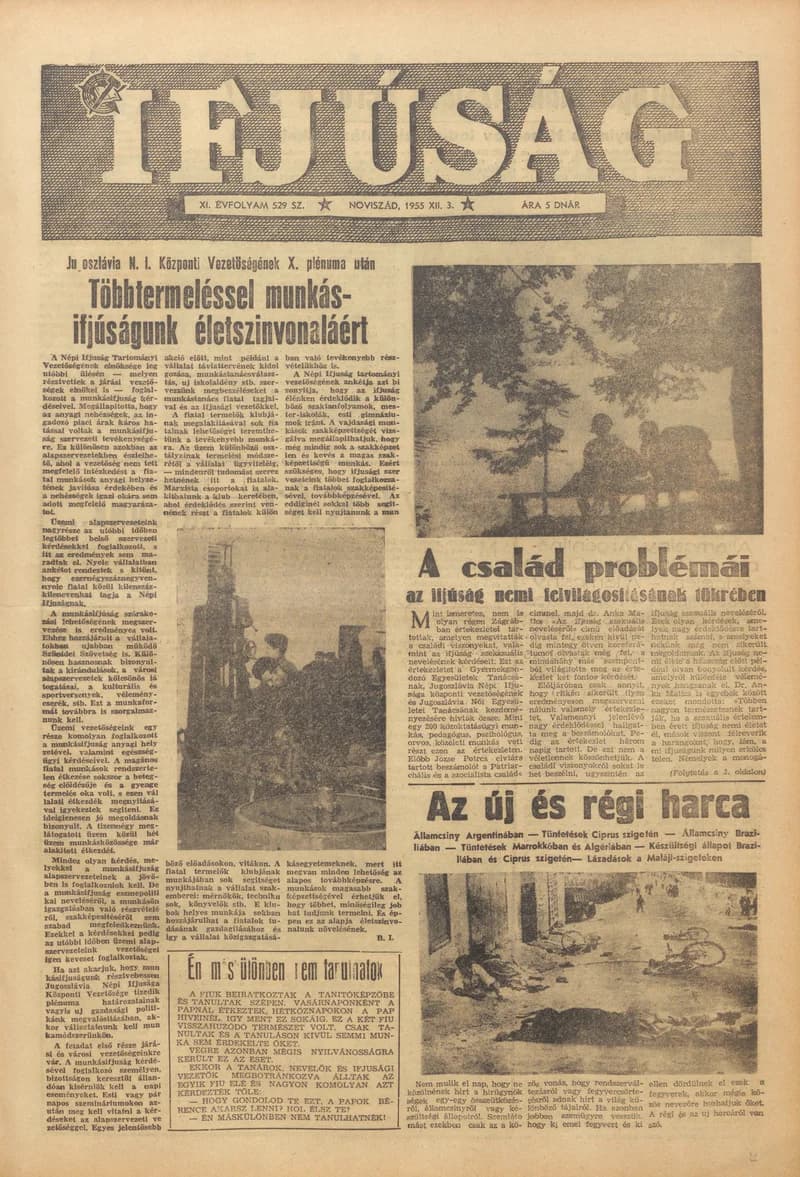 Ifjúság, 11. évf. 1955. december 3. 529. sz.