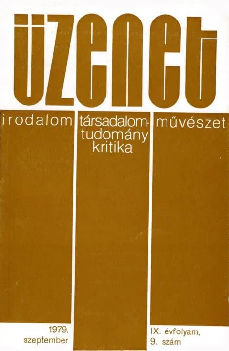 Üzenet, 9. évf. 1979. szeptember. 9. sz. 467–552. oldal