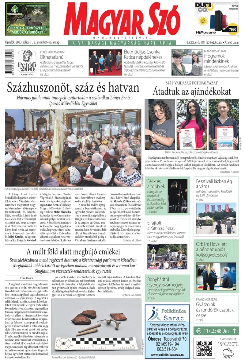 Magyar Szó, 80. évf. 2023. július 1. – 2. 148. sz. 1–32. oldal