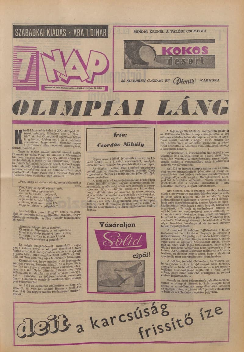 7 Nap, 27. évf. 1972. augusztus 25. 34. sz. 1–24. oldal