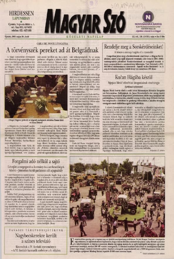 Magyar Szó, 60. évf. 2003. május 20. 117. sz. 1–16. oldal