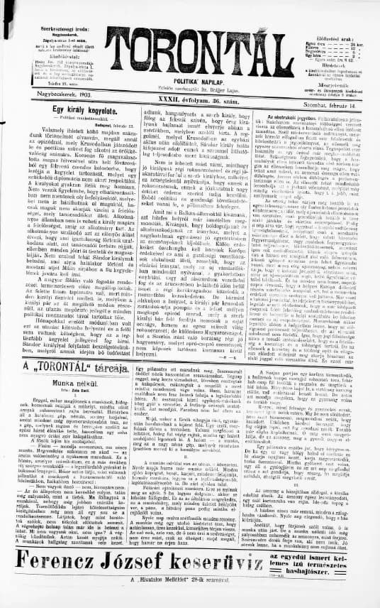 Torontál, 32. évf. 1903. február 14. 36. sz.