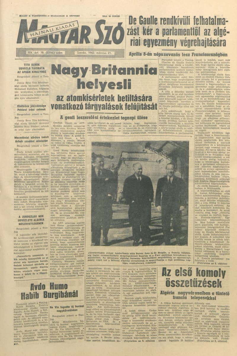 Magyar Szó, 19. évf. 1962. március 21. 78. sz. 1–14. oldal
