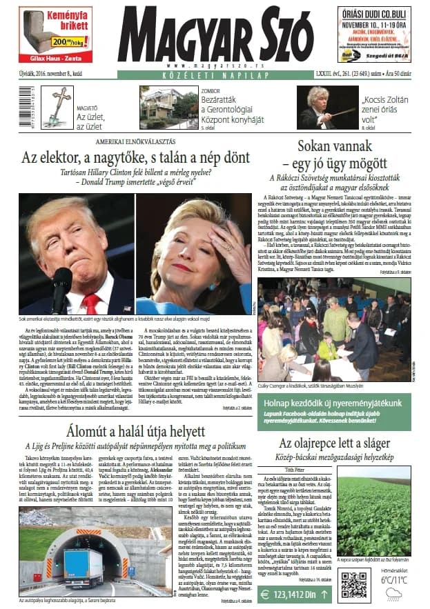 Magyar Szó, 73. évf. 2016. november 8. 261. sz. 1–20. oldal