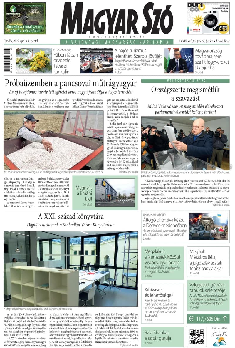 Magyar Szó, 79. évf. 2022. április 8. 81. sz. 1–16. oldal