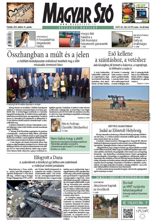 Magyar Szó, 75. évf. 2018. október 19. 244. sz. 1–16. oldal