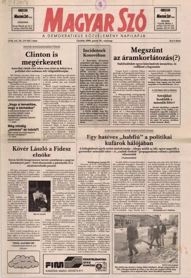 Magyar Szó, 57. évf. 2000. január 30. 24. sz. 1–24. oldal