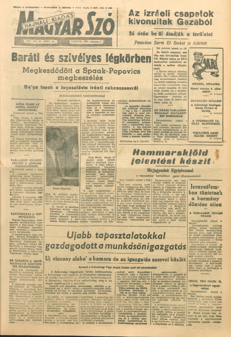 Magyar Szó, 14. évf. 1957. március 7. 64. sz. 1–12. oldal