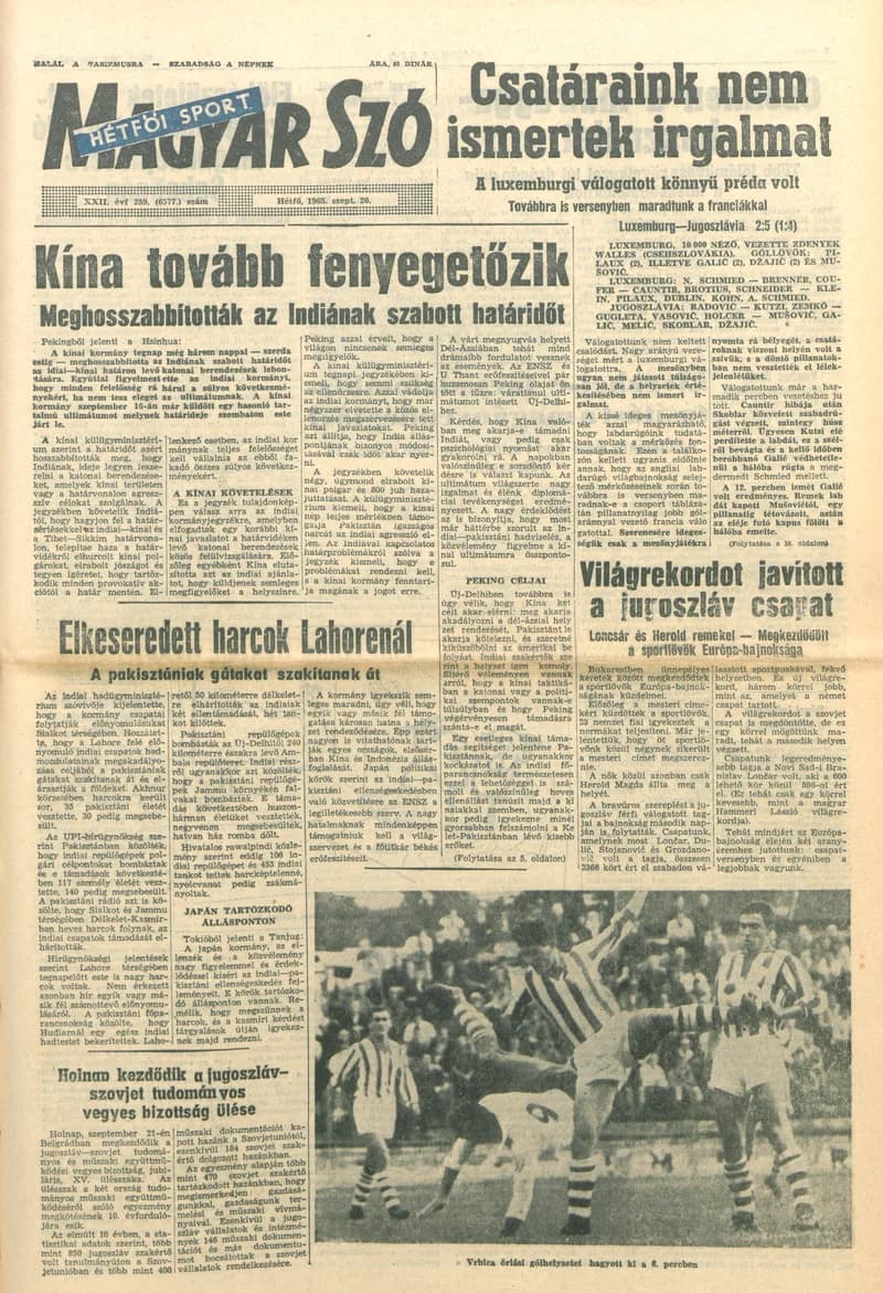 Magyar Szó, 22. évf. 1965. szeptember 20. 259. sz. 1–16. oldal