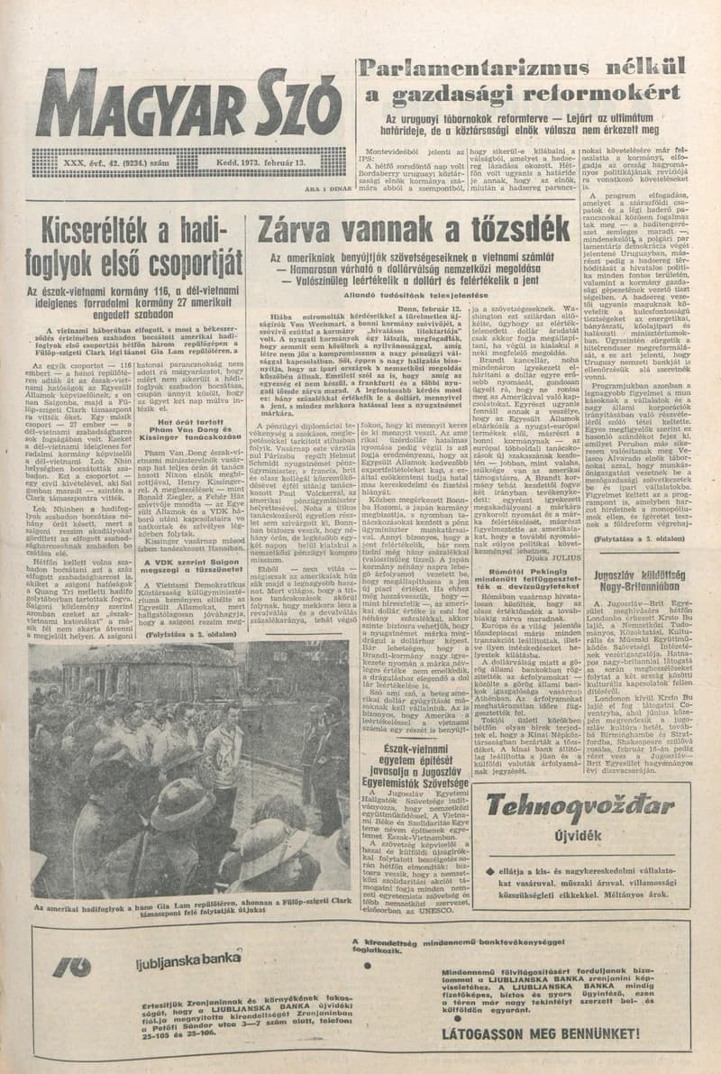 Magyar Szó, 30. évf. 1973. február 13. 42. sz. 1–20. oldal