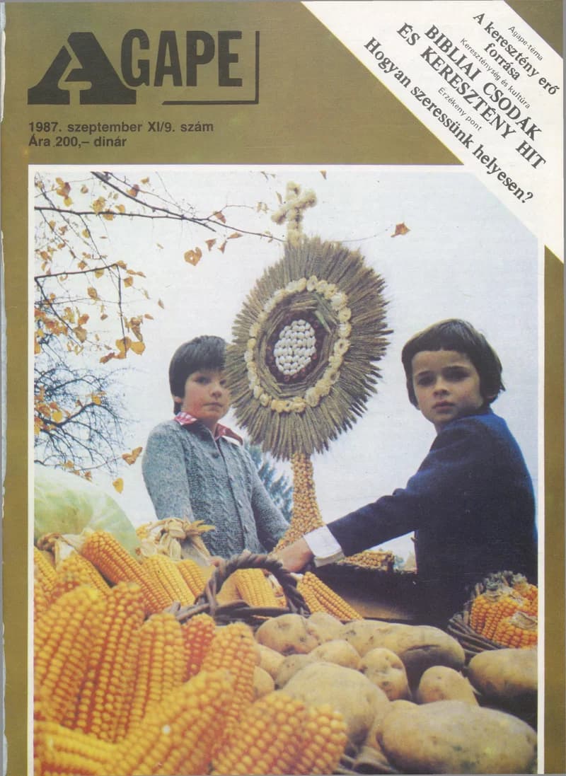 Agape, 11. évf. 1987. szeptember. 9. sz.