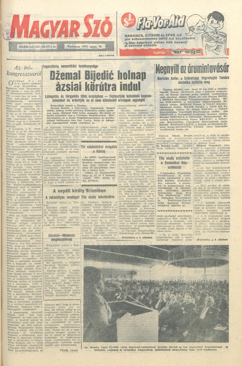 Magyar Szó, 32. évf. 1975. szeptember 28. 267. sz.