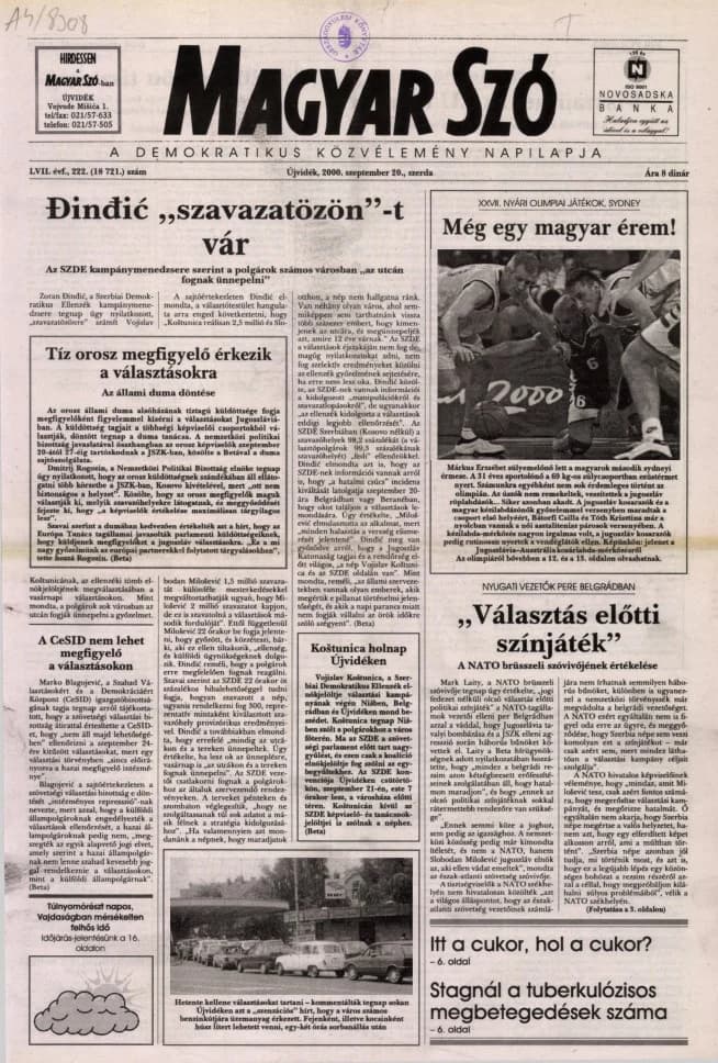 Magyar Szó, 57. évf. 2000. szeptember 20. 222. sz. 1–16. oldal