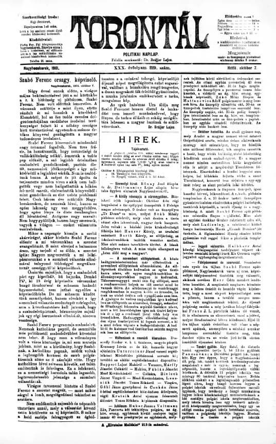 Torontál, 30. évf. 1901. október 7. 229. sz.