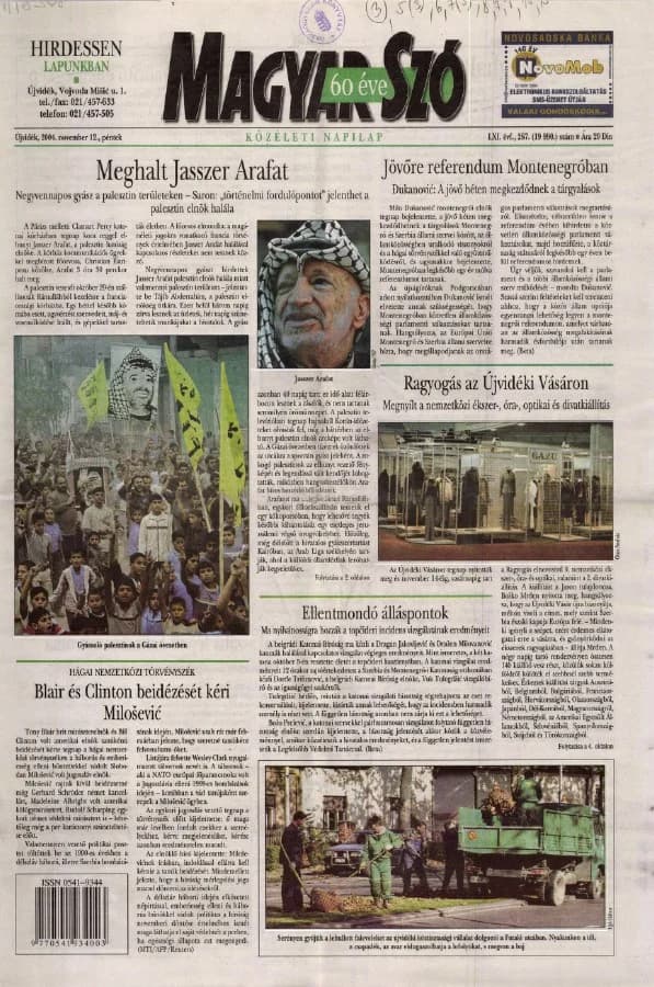 Magyar Szó, 61. évf. 2004. november 12. 267. sz. 1–20. oldal