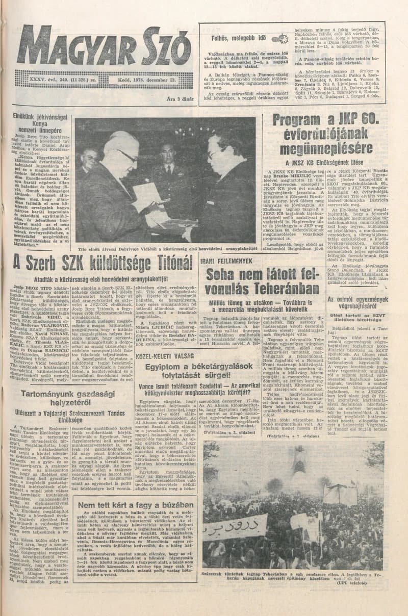 Magyar Szó, 35. évf. 1978. december 12. 340. sz. 1–20. oldal
