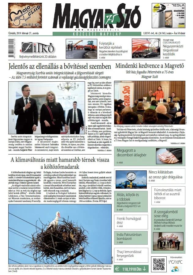 Magyar Szó, 76. évf. 2019. február 27. 46. sz. 1–16. oldal