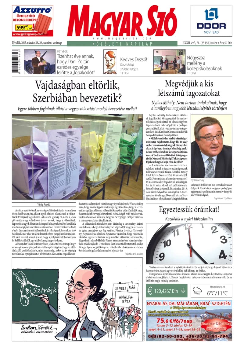 Magyar Szó, 72. évf. 2015. március 28. – 29. 71. sz. 1–32. oldal