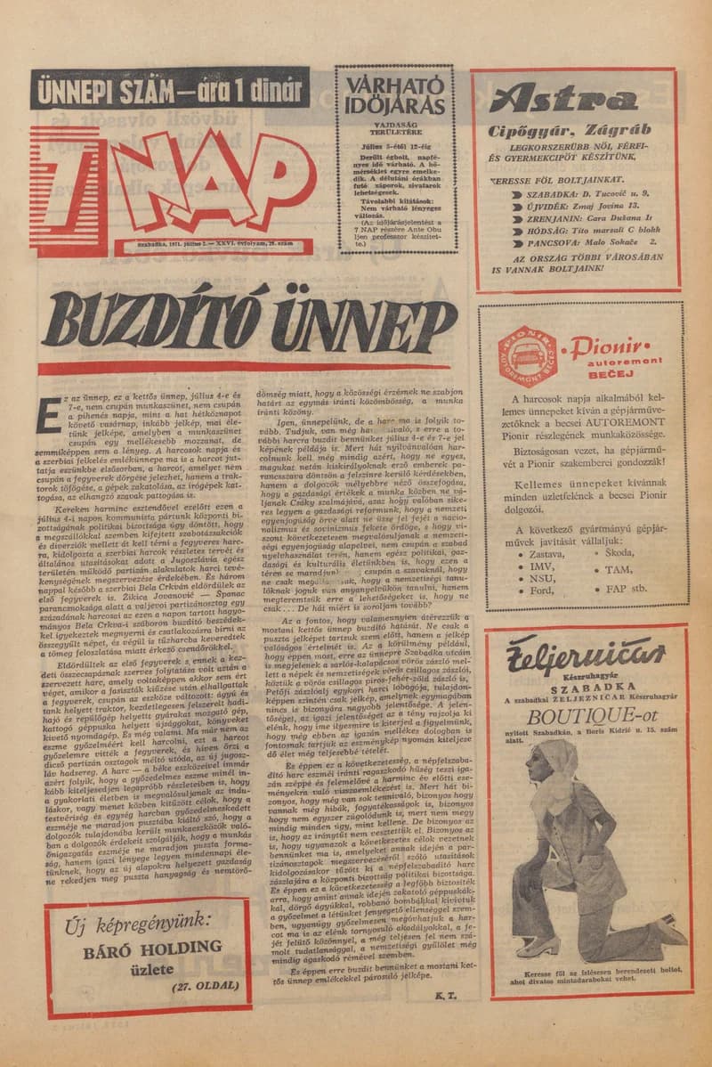 7 Nap, 26. évf. 1971. július 2. 28. sz. 1–32. oldal