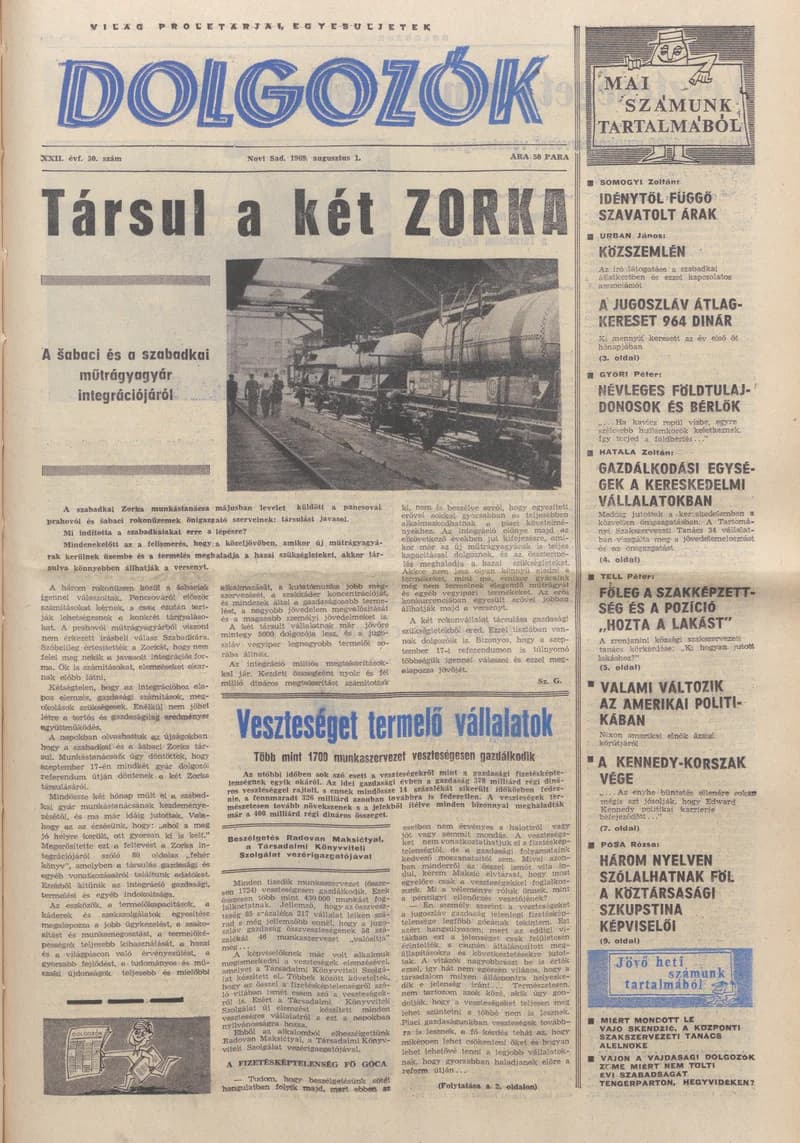 Dolgozók, 23. évf. 1969. augusztus 1. 30. sz.