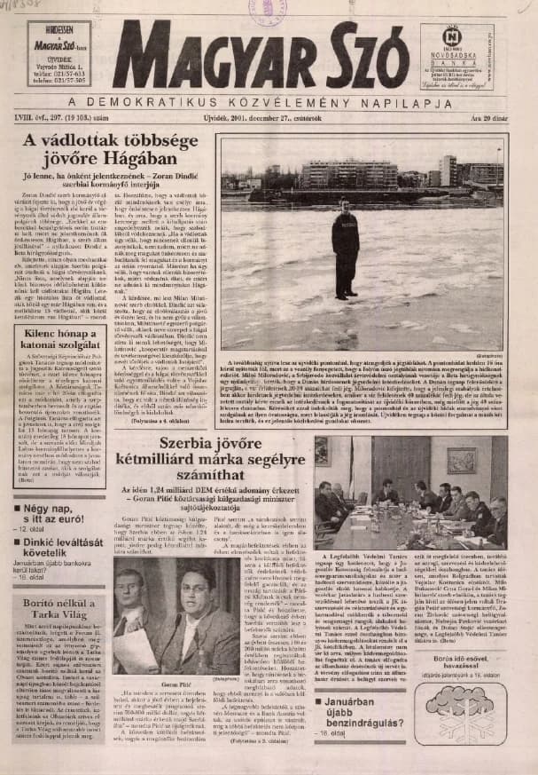 Magyar Szó, 58. évf. 2001. december 27. 297. sz. 1–16. oldal
