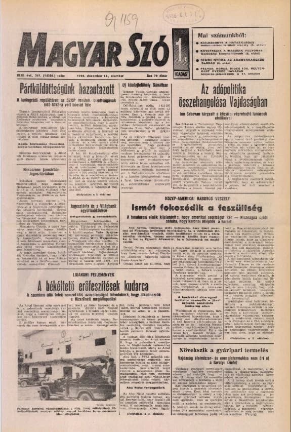 Magyar Szó, 43. évf. 1986. december 13. 341. sz. 1–24. oldal